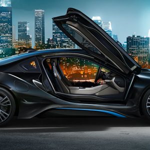 The tailor-made Louis Vuitton luggage set for the BMW i8 made from carbon  fibre: small “Weekender PM i8“, big “Weekender GM i8“, hardshell “Business  Case i8“,”Garment Bag i8“. (08/2014)